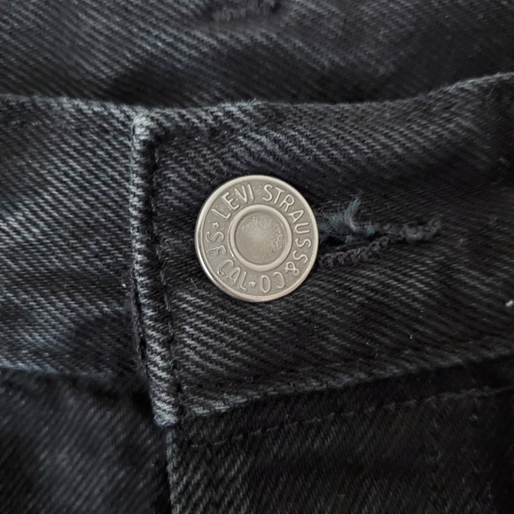 Levi's 501 Black Button Fly Cutoff Jean Shorts Size 25 - Picture 9 of 9